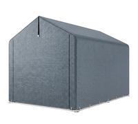 Outsunny Tente de garage 2,2 x 1,6 m étanche, tente de rangement avec porte enroulable, toit à pignon, armature en acier, résistante aux UV, gris foncé