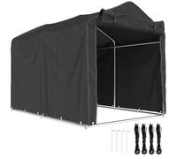 Outsunny Tente de Jardin étanche 2,2 x 1,6 m pour vélo, Noir | Anti-UV, porte à fermeture éclair enroulable, galvanisé, abri de stockage extérieur, pour vélo, moto, outils de jardin