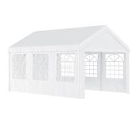 Outsunny Tente de réception chapiteau de jardin chapiteau barnum 4 parois amovibles portes zippées idéal pour fête mariage soirée 6 x 4 x 2,8 m acier toile polyéthylène 180 g/m² blanc