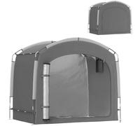 Outsunny Tente de Vélo Extérieur Portable 4 Vélos 220x150x195cm Gris Foncé | Abri de Vélo, Abri de Jardin, Rangement Extérieur, 2 Poches Latérales