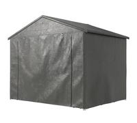 Outsunny Tente-garage 2,5 x 1,8 m Étanche Tente de garage avec porte zippée enroulable Fenêtre d'aération Gris foncé