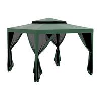 Outsunny Tente Jardin 3x3m 4 moustiquaires latérales Anti-UV, Vert