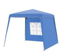Outsunny Tente Pliable Pop-up 2,89x2,89m Pavillon de Jardin avec Parois Latérales Hauteur Ajustable Protection UV50+ Bleu