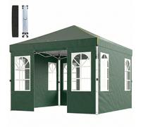 Outsunny Tente pliante 3x3 m Pop-up avec UPF50+ 4 côtés amovibles Hauteur réglable et sac de transport Vert