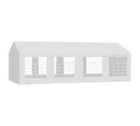 Outsunny Tente barnum 8 x 4 x 2,8 m PE 8 fenêtres Acier galvanisé Blanc