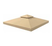 Outsunny Toile de rechange pour tonnelle 3 x 3 m – Polyester haute densité 180 g/m² Beige
