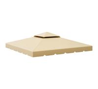 Outsunny Toile de rechange pour pavillon tonnelle tente toit de remplacement gazebo de jardin tissu polyester 2,96 x 2,96 m beige Aosom France