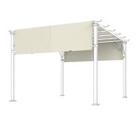Outsunny Toile de Remplacement pour pergola 488 x 122 cm avec Protection UV, Voile d'ombrage pour Toit de terrasse, bâche de Remplacement pour pavillon 3 x 3 m, Blanc crème