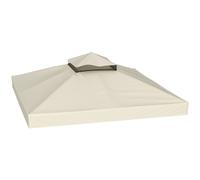Outsunny Toile pour tonnelle 3 x 3 m toile de rechange pour tonnelle à 2 niveaux protection UPF30+ trous de drainage crème