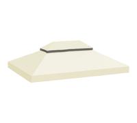 Outsunny Toile pour tonnelle toile de rechange pour tonnelle à 2 niveaux protection UPF30+ trous de drainage 4 x 3 m crème
