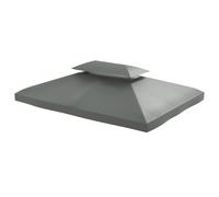 Outsunny Toit de rechange pour pavillon en métal de jardin tonnelle de fête tente de jardin en polyester 3x4m Gris foncé