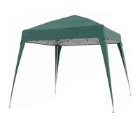 Outsunny Tonnelle barnum de jardin pop-up pliant 2,4 x 2,4 m acier polyester anti UV avec sac de transport vert foncé