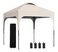 Outsunny - Tonnelle barnum de jardin Pop-up pliant - Acier - 253x253x268cm - Beige
