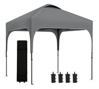 Outsunny - Tonnelle barnum de jardin Pop-up pliant - Acier - 253x253x268cm - Gris foncé