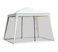 Outsunny Tonnelle barnum style colonial dim. 3L x 3l x 2,35H m 4 moustiquaires 2 zippée beige noir