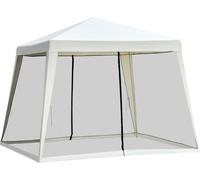Outsunny Tonnelle barnum style colonial dim. 3L x 3l x 2,45H m 4 moustiquaires 2 zippšŠes beige noir