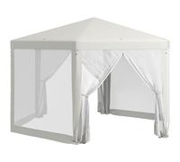 Outsunny Tonnelle barnum tente de réception hexagonale 10 m² style cosy métal polyester imperméabilisé crème
