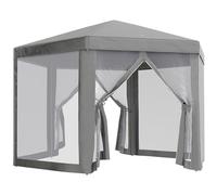 Outsunny Tonnelle barnum tente de réception hexagonale style cosy métal polyester gris