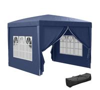 Outsunny Tonnelle Barnum Tente de réception Pliante 3 x 3 x 2,58 m avec fenêtres + Sac de Transport Bleu