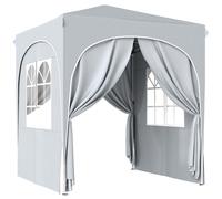 Outsunny Tonnelle de jardin 2 x 2 m pop up tente pliante réglable hauteur protection UV50+ 4 parois latérales sac gris clair