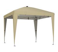 Outsunny Tonnelle de jardin 3 x 3 m avec éclairage pop up tente pliante réglable en hauteur télécommande sac de transport crème
