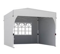 Outsunny Tonnelle de jardin 3 x 3 m pop up, tonnelle pliante réglable en hauteur, protection UV50+, 3 parois latérales, crème
