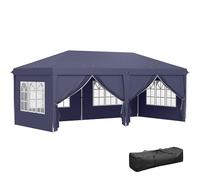 Outsunny Tonnelle de Jardin 3x6m Barnum Pliant avec Côtés Amovibles - Tente de Réception Structure en Acier Renforcée - Abri de Jardin Pop-up pour Mariage, Fête et Marché, Sac de Transport, Bleu