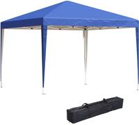 Outsunny Tonnelle de jardin extérieur 3x3m Tonnelle pliante Pop up Tente Pliable Barnum de Jardin Pliant Anti-UV + Sac de Transport Acier Oxford Bleu