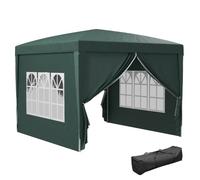 Outsunny Tonnelle de Jardin Extérieure Tente de Réception 3 x 3 m Vert | Barnum Pop-up Pliant, 4 Parois Amovibles, Sac de Transport