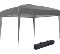Outsunny Tonnelle de jardin extšŠrieur 3x3m Tonnelle pliante Pop up Tente Pliable Barnum de Jardin Pliant Anti-UV + Sac de Transport Acier Oxford Gris
