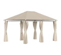 Outsunny Tonnelle de jardin barnum pavillon style colonial double-toit toiles latérales amovibles 4L x 3l x 2,72H m kaki