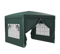 Outsunny Tonnelle de jardin tente de réception barnum pop-up pliant 3 x 3 m 4 parois amovibles + sac de transport vert