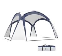 Outsunny Tonnelle Pavillon Tente Imperméable 350x350x230 cm Crème Bleu
