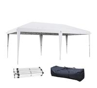 Outsunny Tonnelle Pliante 3x6m tonnelle de Jardin extérieur Barnum de Jardin Pop-up Pliant Sac Inclus Acier époxy Oxford Haute densité Blanc