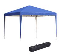 Outsunny Tonnelle de jardin extérieur 3x3m Tonnelle pliante Pop up Tente Pliable Barnum de Jardin Pliant Anti-UV + Sac de Transport Acier Oxford Bleu