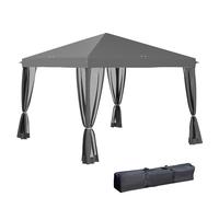 Outsunny Tonnelle Pop-up Barnum Style Colonial 3 x 3 m 4 Moustiquaires Gris