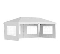 Outsunny Tonnelle pop-up pliante - tente de réception - 3 x 6 m 3 cotés démontables blanc