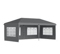 Outsunny Tonnelle pop-up pliante - tente de réception - 3 x 6 m 3 cotés démontables gris