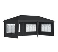Outsunny Tonnelle pop-up pliante - tente de réception - 3 x 6 m 3 cotés démontables noir
