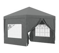 Outsunny Tonnelle tente de réception barnum pop-up pliant 3 x 3 m 4 parois amovibles + sac de transport gris