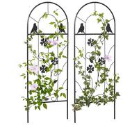 Outsunny Treillis de jardin lot de 2 support pour plantes grimpantes en métal 38 x 98 cm noir Aosom France