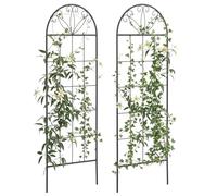 Outsunny Treillis de Jardin Lot de 2 Support pour Plantes grimpantes en métal - 51 x 152 cm Noir