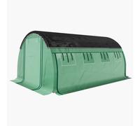 Outsunny Tunnel de film en polytunnel de 4 x 3 x 2 m avec filet pare-soleil, parois latérales enroulables, couverture en plastique, cadre en acier, vert