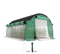 Outsunny Tunnel de Serre 10' x 13' x 6,5' avec Filet d'ombrage Vert | Serre végétale, parois latérales en maille enroulable, 2 portes, 8 fenêtres, couverture PE, cadre en acier galvanisé