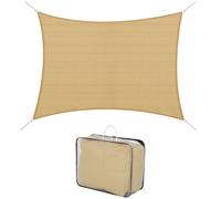 Outsunny Voile d'ombrage rectangulaire 4x6m toile ombrage extérieur protection anti-UV 185g/m² HDPE, pour jardin terrasse extérieur patio piscine balcon, sable