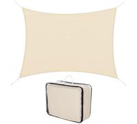 Outsunny Voile d'ombrage rectangulaire 4x6m Toile ombrage extérieur Protection Anti-UV 185g/m² HDPE, pour Jardin terrasse extérieur Patio Piscine Balcon, crème