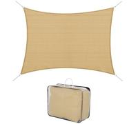 Outsunny Voile d'ombrage rectangulaire 4x6m Toile ombrage extérieur Protection Anti-UV 185g/m² HDPE, pour Jardin terrasse extérieur Patio Piscine Balcon, Sable