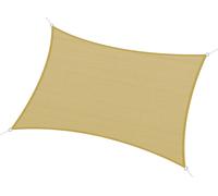 Outsunny Voile d'ombrage rectangulaire 6 x 4 m polyšŠthylššne Haute densitšŠ Protection UV Avec sac de rangement - Coloris beige