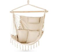 Outtec Chaise Suspendue avec 2 Coussins, Balançoire Hamac Suspendu - 100x130x75cm - BIS 150 kg - Fauteuil Suspendu Exterieur et Intérieur - Style Bohème Adapté à Tout Décor - Idéal Our Balcon, Jardin