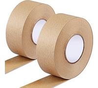 Outus 2 Rouleaux Ruban en Papier Kraft Gommé Renforcé 100 m au Total | Ruban Activé à l'Eau, 3,8 cm de Largeur, Pour Emballage en Fibre de Verre Marron, 38 mm de Largeur x 50 m de Longueur